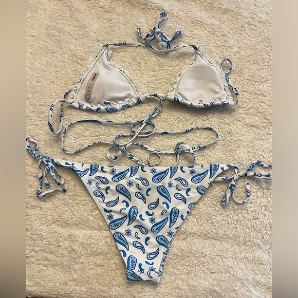 SHEIN Paisley Print Bikini Set W/ Lace Trim - Picture 8 of 8